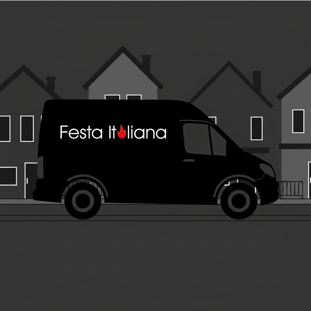 Bestelbusje met huisjes - Festa Italiana